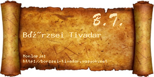 Börzsei Tivadar névjegykártya