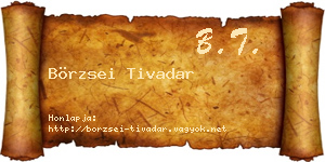Börzsei Tivadar névjegykártya