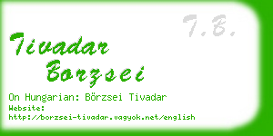 tivadar borzsei business card